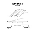 Штакетник металлический МП TRAPEZE-T 16,5х118 (PURMAN-20-8017-0.5)