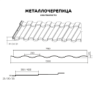 Металлочерепица МП Монтекристо-M (VikingMP E-20-8017-0.5)